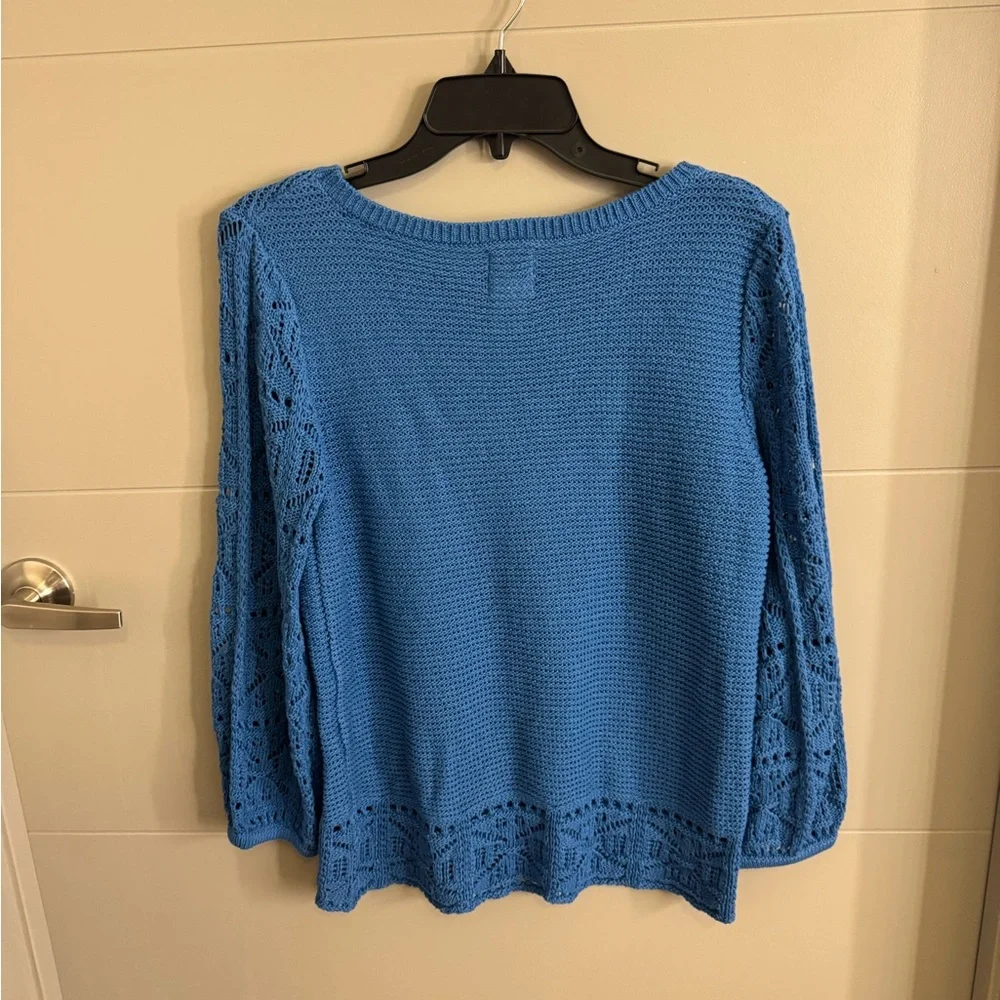 Ruby Rd. Petite Blue Knit Top - Picture 4 of 4